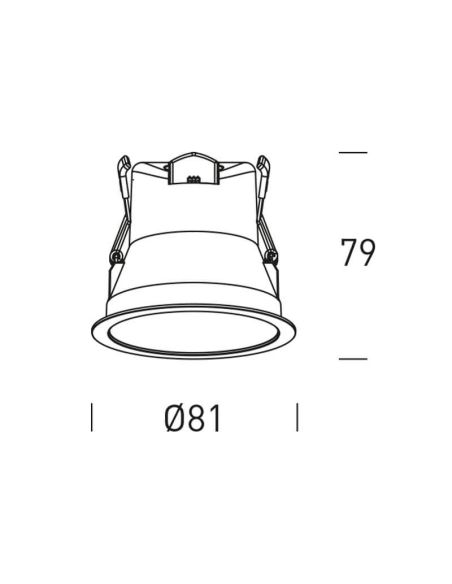 Medidas Foco empotrable LED IP44 6W - 50W Cambio color CCT Switch UGR 19 Triac Libertad 6 | LeonLeds