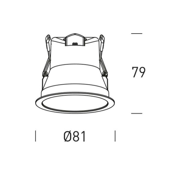 Medidas Foco empotrable LED IP44 6W - 50W Cambio color CCT Switch UGR 19 Triac Libertad 6 | LeonLeds