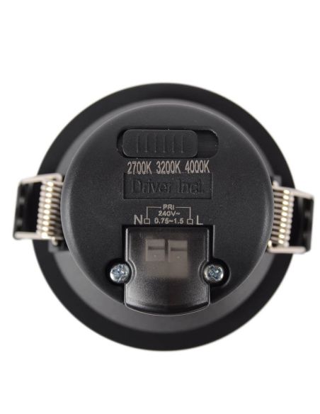 Foco empotrable LED 9W - 80W Cambio color CCT Switch UGR 19 Triac Libertad 9 Negro | LeonLeds