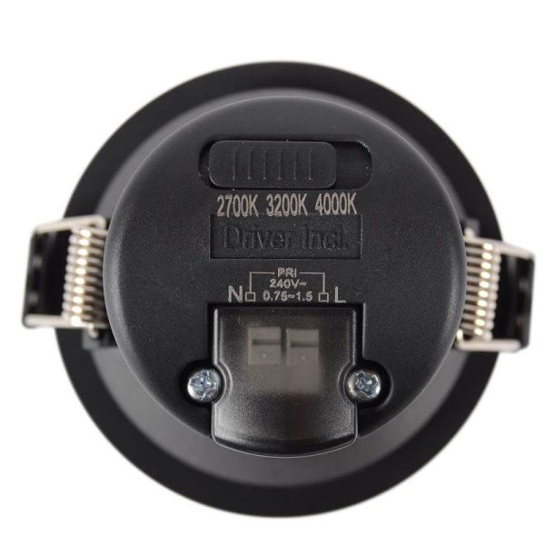 Foco empotrable LED 9W - 80W Cambio color CCT Switch UGR 19 Triac Libertad 9 Negro | LeonLeds