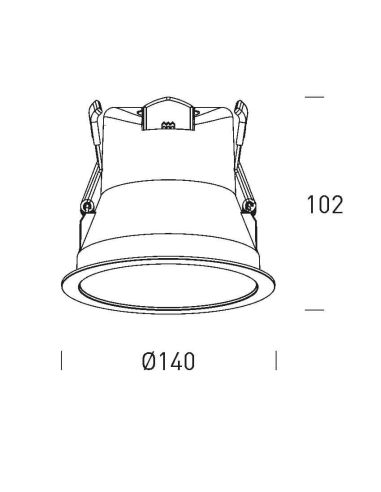 Dimensiones Foco empotrable LED potente 12W - 90W Cambio color CCT Switch UGR 19 Triac Libertad 12 HoffLight | LeonLeds