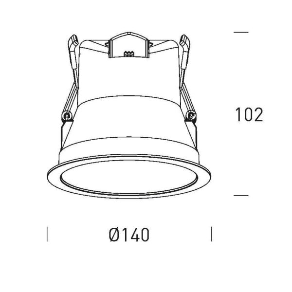 Dimensions Spot encastrable LED puissant 12W - 90W Changement de couleur Commutateur CCT UGR 19 Triac Libertad 12 HoffLight | le
