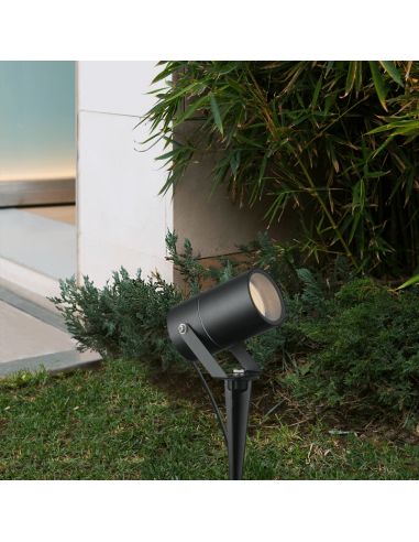 Piqueta exterior GU10 IP65 Quebec negro ambiente
