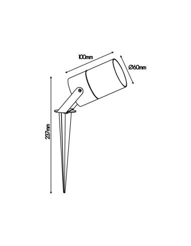 Piquet extérieur GU10 IP65 Québec noir mesures