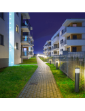 Baliza exterior E27 IP65 Chicago rectangular ambiente
