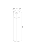 Baliza exterior E27 IP65 Chicago rectangular  medidas
