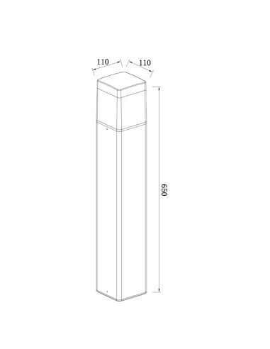 Baliza exterior E27 IP65 Chicago rectangular  medidas