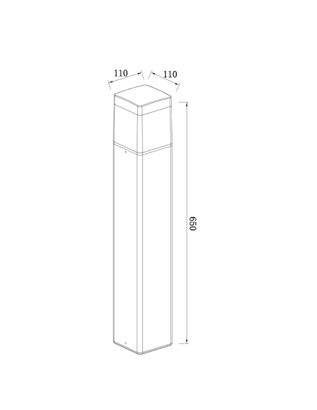 Baliza exterior E27 IP65 Chicago rectangular  medidas