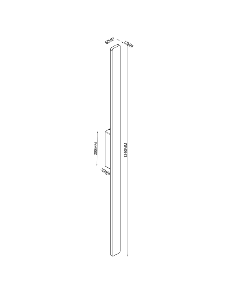 Aplique exterior LED pequeño Lotus negro 20W - IP54  medidas