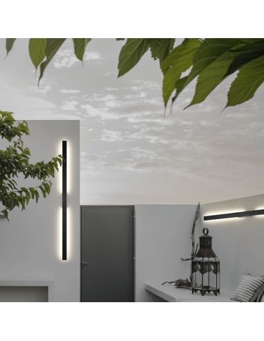 Aplique exterior LED pequeño Lotus negro 20W - IP54  ambiente