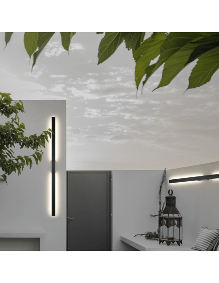 Aplique exterior LED pequeño Lotus negro 20W - IP54  ambiente