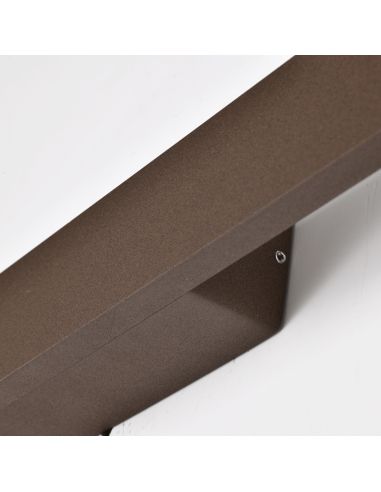 Petite applique d'extérieur LED Lotus corten 20W - détail acier IP54