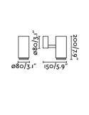 Dimensiones Zoom Proyector LED de pared exterior con Zoom 18º - 45º 8,5W 3000K 635Lm Ploom Faro Barcelona | LeonLeds