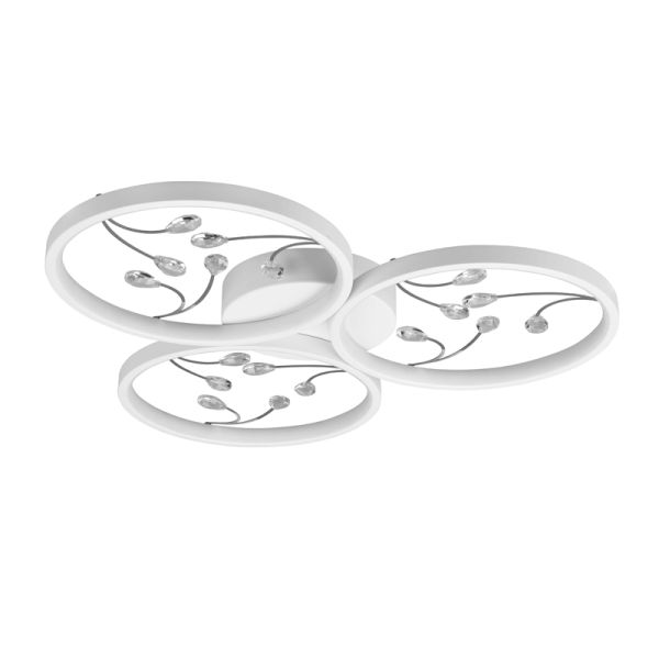 Plafonnier rond Groovy blanc | leonleds