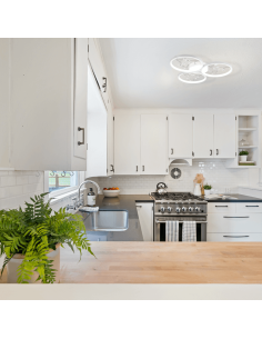 Plafonnier rond Groovy blanc | leonleds 2