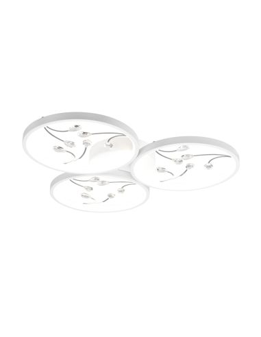 Plafonnier Groovy rond blanc vu sur fond blanc | leonleds