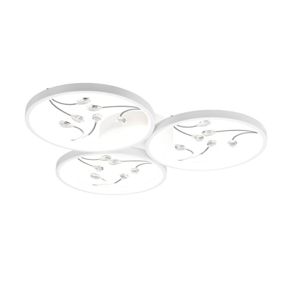 Plafonnier Groovy rond blanc vu sur fond blanc | leonleds