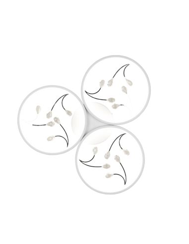 Plafonnier rond blanc Groovy vu du dessous | leonleds