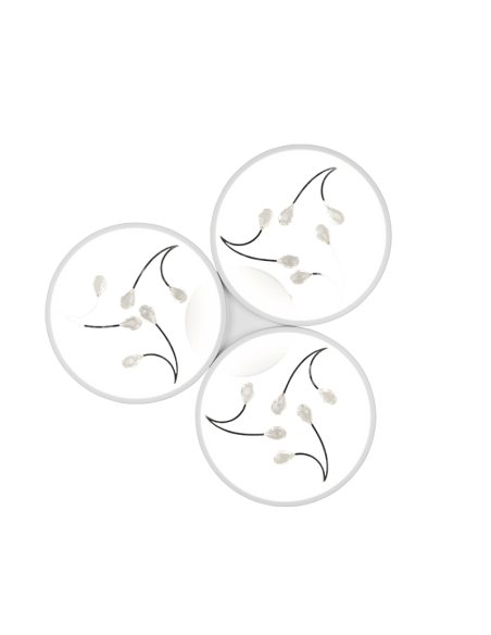 Plafón de techo redondo Groovy blanco vista desde abajo | LeonLeds