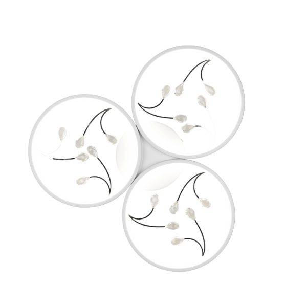 Plafonnier rond blanc Groovy vu du dessous | leonleds