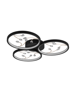 Plafonnier rond Groovy noir | leonleds