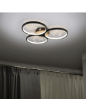 Plafonnier rond Groovy noir au plafond | leonleds