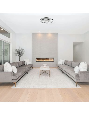 Plafón de techo Caya espiral blanco foto ambiente en salón | LeonLeds