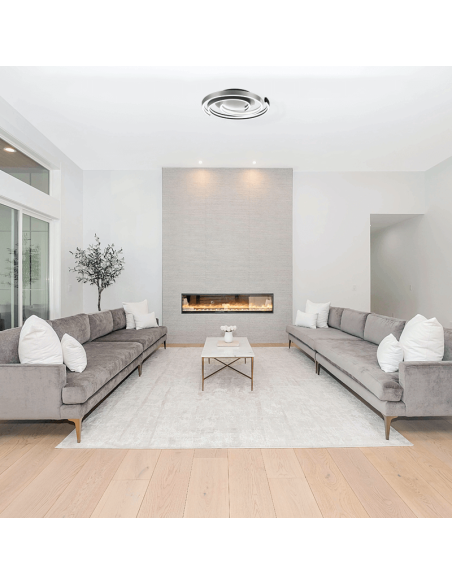 Plafón de techo Caya espiral blanco foto ambiente en salón | LeonLeds
