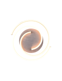 Plafón de techo Caya espiral blanco visto desde abajo y encendido| LeonLeds