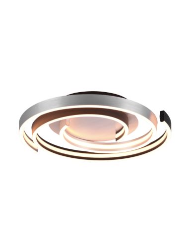 Plafón de techo Caya espiral blanco encendido | LeonLeds