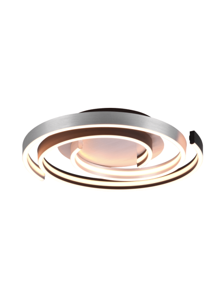 Plafón de techo Caya espiral blanco encendido | LeonLeds
