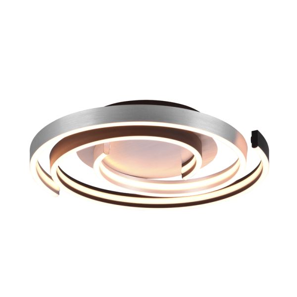Plafón de techo Caya espiral blanco encendido | LeonLeds