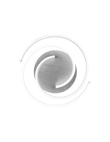 Plafón de techo Caya espiral blanco vista desde abajo y apagado| LeonLeds