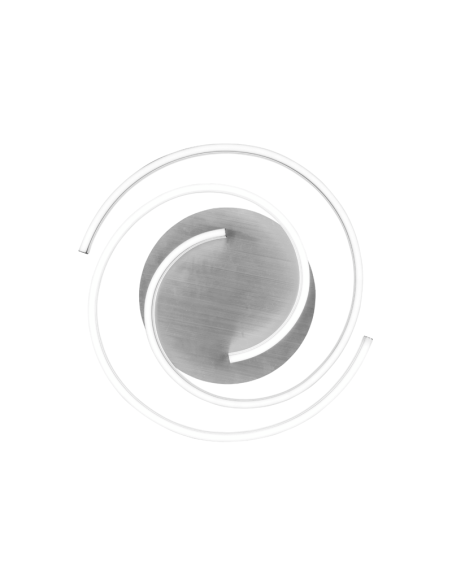 Luminária de teto Caya em espiral branca vista de baixo e de fora | leonleds