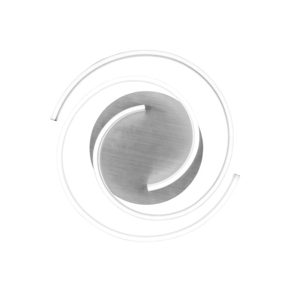 Plafón de techo Caya espiral blanco vista desde abajo y apagado| LeonLeds
