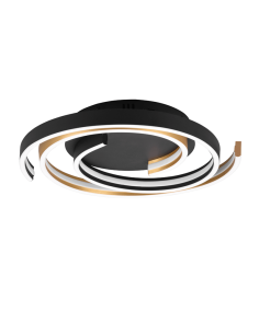 Plafón de techo Caya espiral negro | LeonLeds