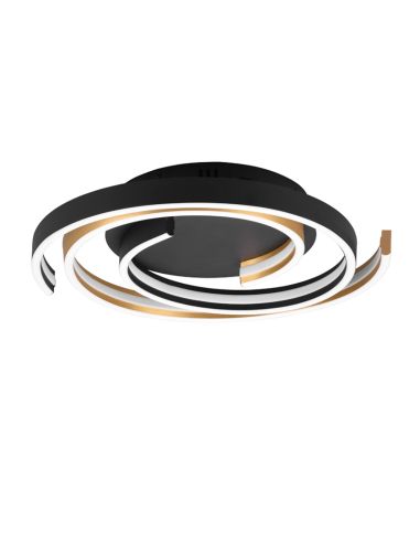 Plafón de techo Caya espiral negro | LeonLeds