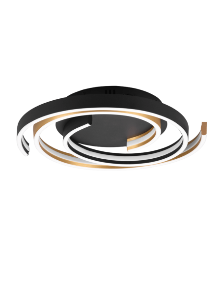 Plafón de techo Caya espiral negro | LeonLeds