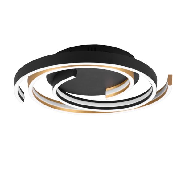 Plafón de techo Caya espiral negro | LeonLeds