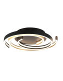 Plafón de techo Caya espiral negro encendido | LeonLeds