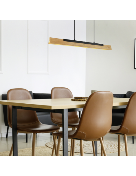 Lámpara colgante LED altura Kerale 25W en un salón | LeonLeds