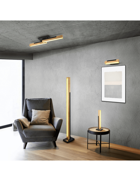 Candeeiro de pé LED integrado Kerala 16W numa sala de estar | leonleds