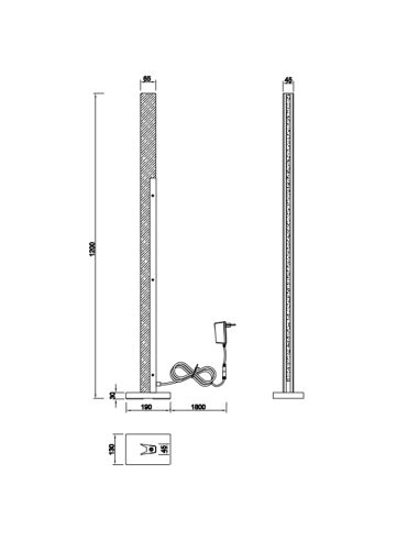 Lámpara de pie LED integrado Kerala 16W medidas producto | LeonLeds