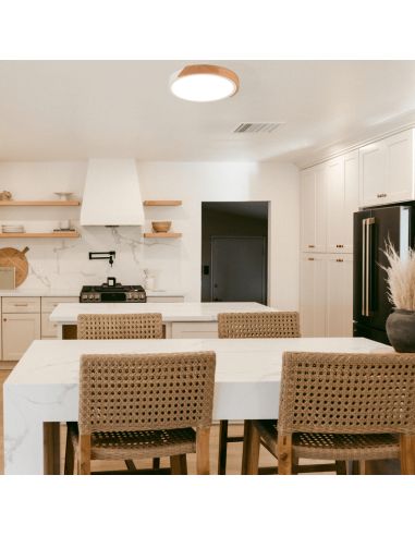 Plafonnier LED intégré Jano 20W dans une salle à manger | leonleds