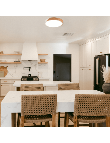 Plafonnier LED intégré Jano 20W dans une salle à manger | leonleds