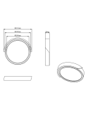 Plafón de techo LED integrado Jano 20W medidas producto| LeonLeds