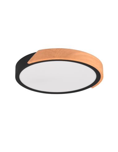 Plafón de techo LED integrado Jano negro 20W apagado| LeonLeds