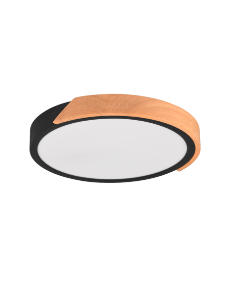 Plafón de techo LED integrado Jano negro 20W apagado| LeonLeds