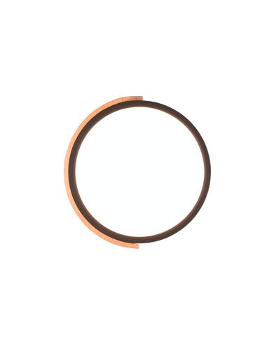 Plafón de techo LED integrado Jano negro 20W vista abajo encendido | LeonLeds