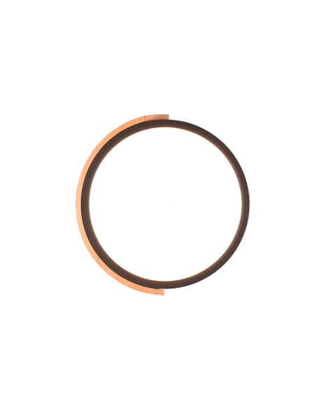 Plafón de techo LED integrado Jano negro 20W vista abajo encendido | LeonLeds